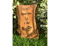 Memorial Log Feathers appear when Dad is here UK ONLY