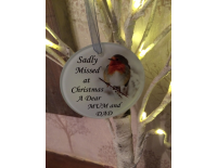 Always in our hearts Mum and Dad hanging Christmas decoration