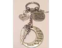 Love You to the Moon Forever in my Heart Keyring Mum