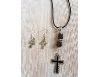 Cross Necklace and Earings Set